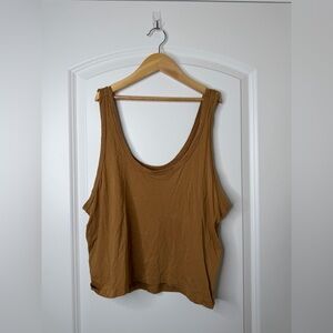 Women's Sleeveless Cropped Coffee Brown Tank Top Granola Girl Boho